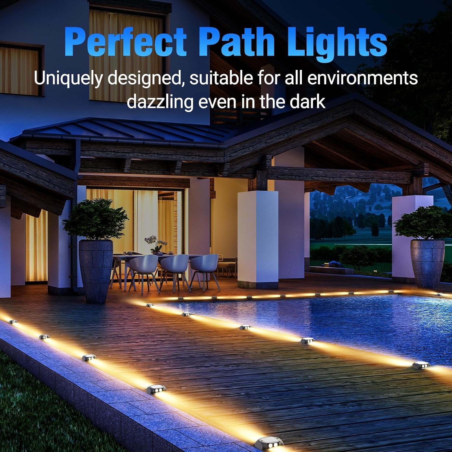 Quntis Two-Way Solar Driveway Lights (4 Pack)