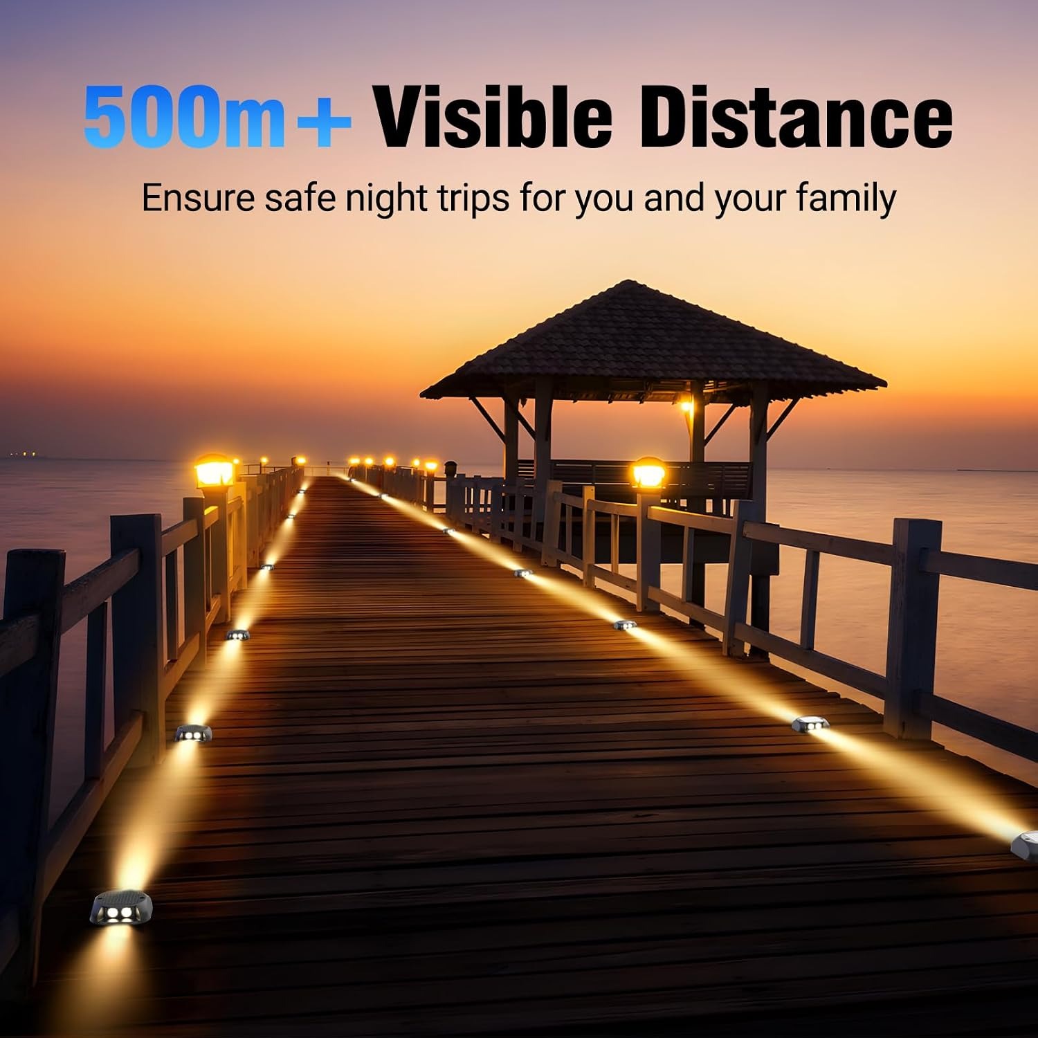 Quntis Two-Way Solar Driveway Lights (4 Pack)