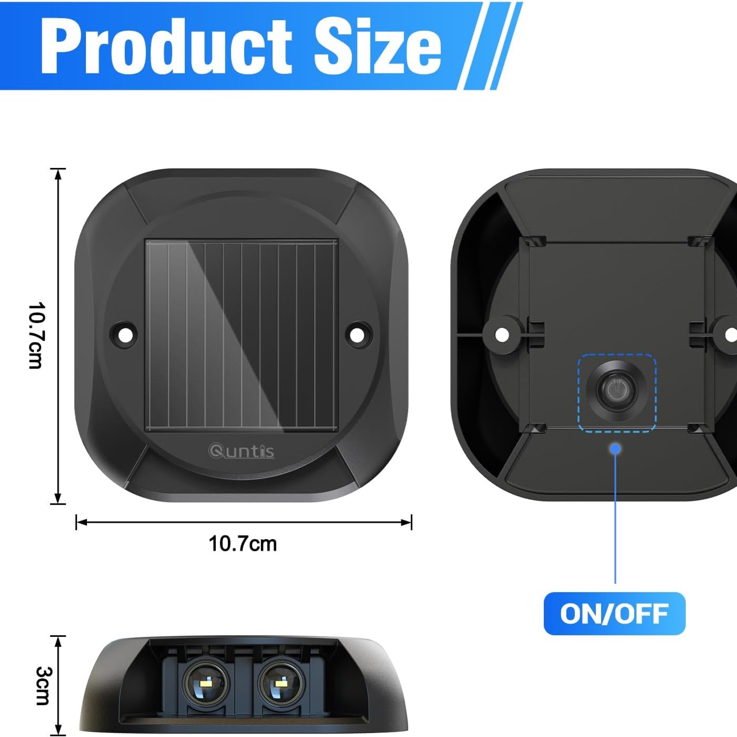Quntis Two-Way Solar Driveway Lights (4 Pack)
