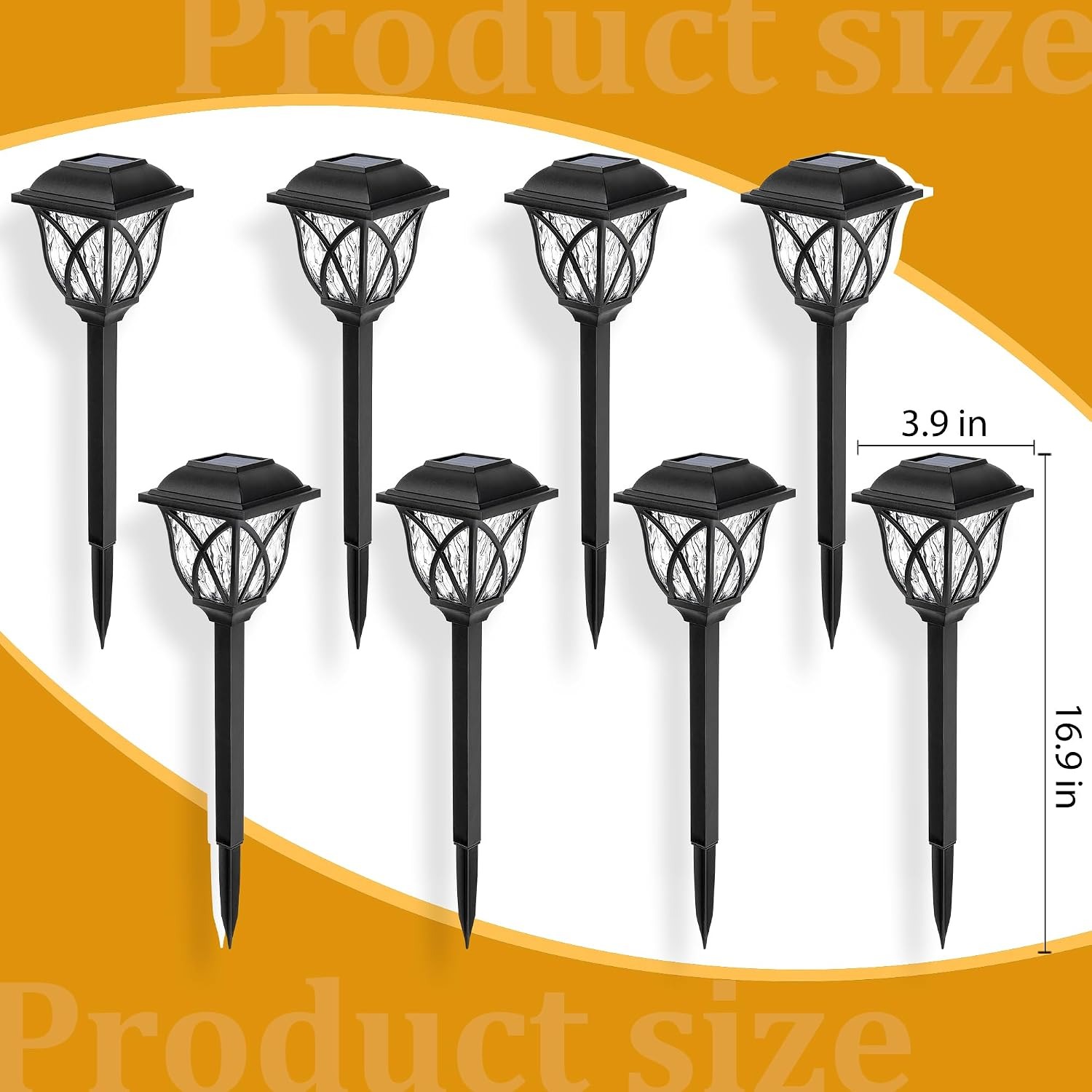 Solar Pathway Lights 6 Pack, Warm White LED Garden Path Lights: image 7