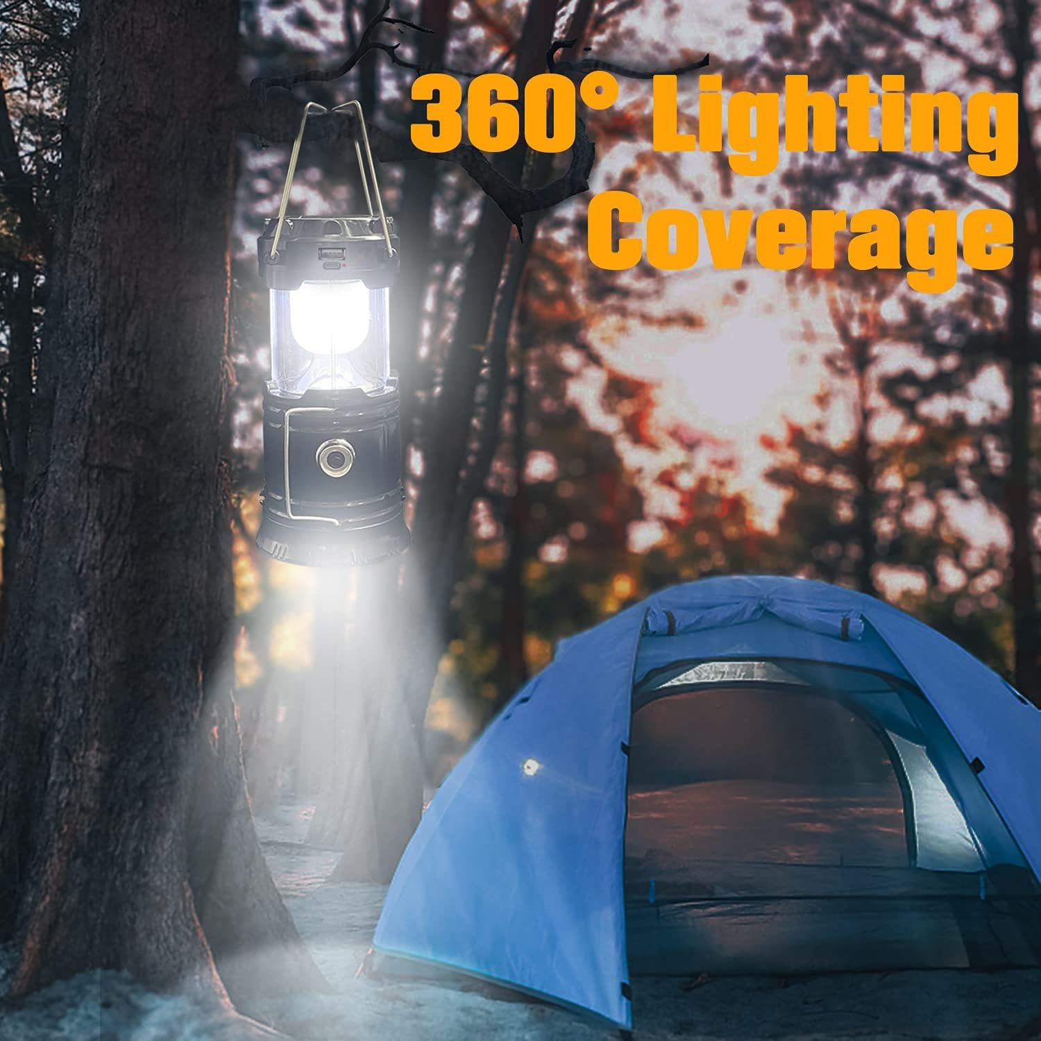 XTAUTO Solar Camping Lantern 4-Pack