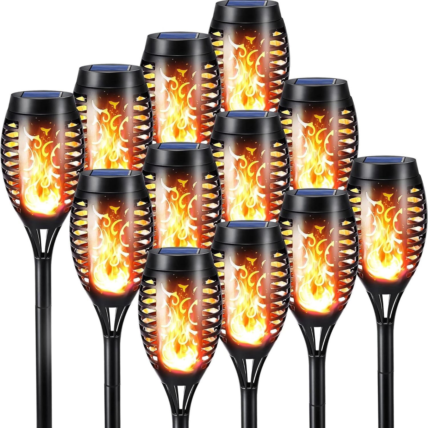 Toodour Solar Flame Torch Lights 12 Pack