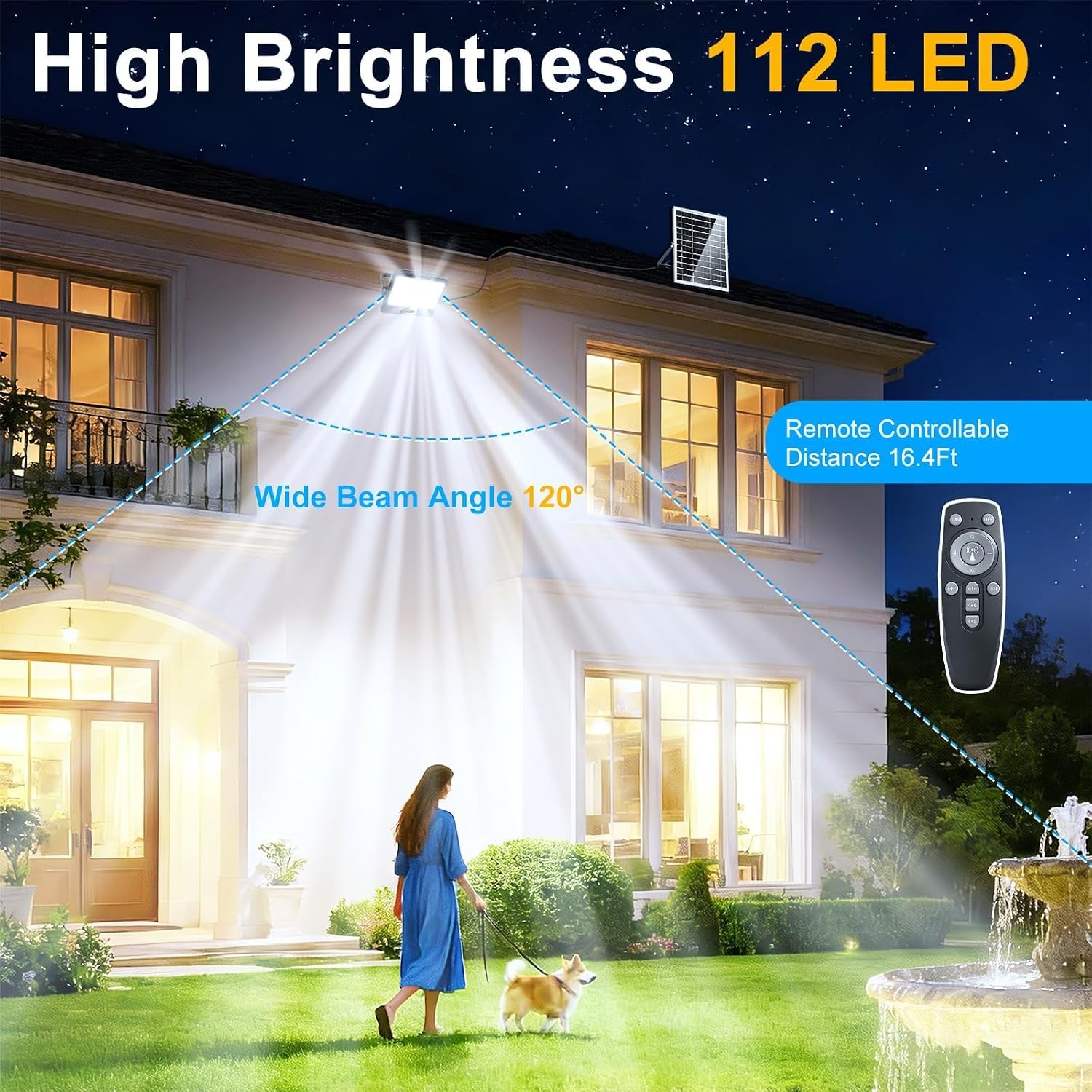 BOSITE Solar Flood Light with Remote: image 2