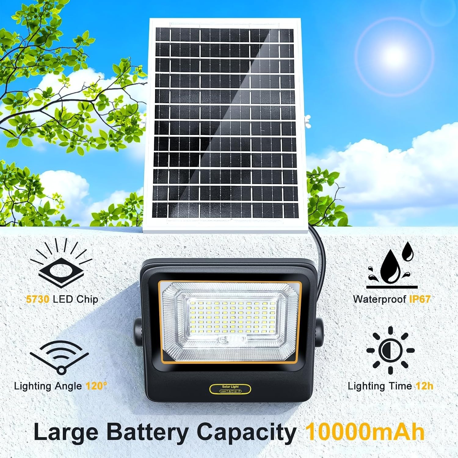 BOSITE Solar Flood Light with Remote: image 3