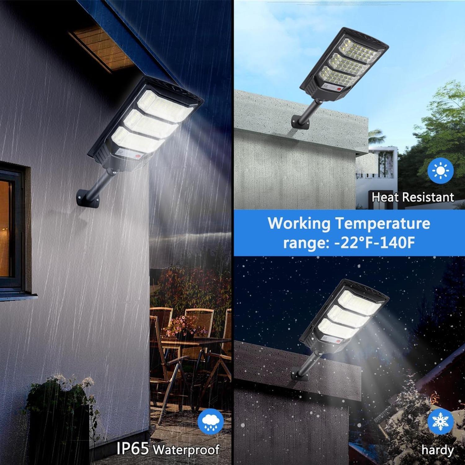 YACAISI Two-Pack Solar Street Light Set