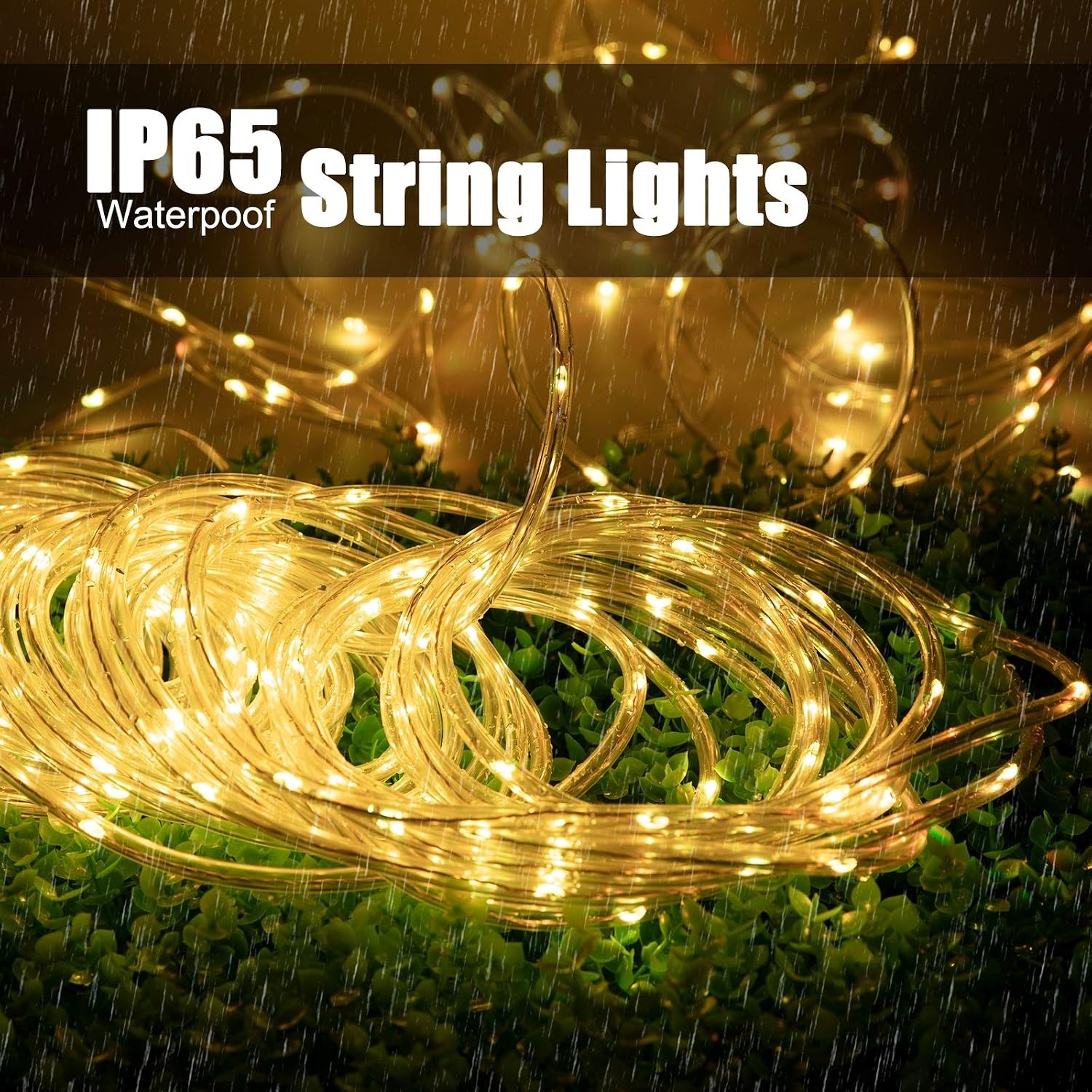 Brightown 22m Warm White Solar Rope Lights